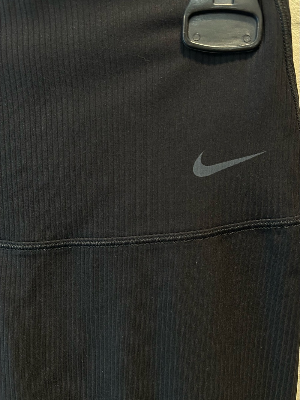 NWT Nike Zenvy Dri Fit Black Ribbed High-Waist 7/8 Leggings Size Large - Picture 6 of 9